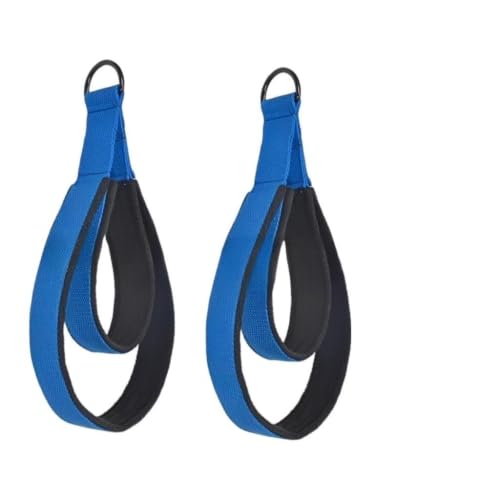 Durable Pilates Straps for Reformer, Padded Home Gym Workout | 2-in-1 Double Loops, Ultra-Soft Fleece Lined, Metal D-Rings, For Pilates Reformers, Yoga Workout Accessories & Tonal Gyms - color: blue