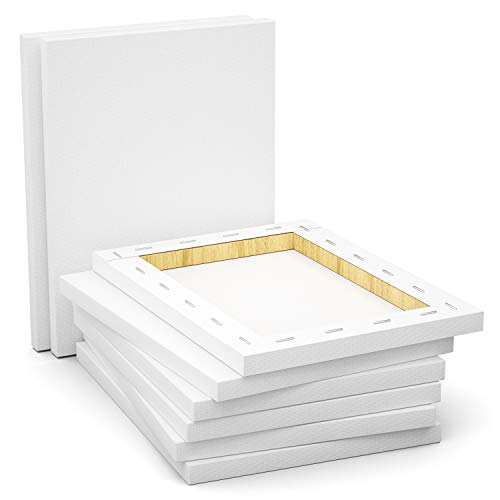 GOTIDEAL Stretched Canvas, 9x12 Inch Set of 8, Primed White | 100% Cotton Artist Canvas Boards for Painting, Acrylic Pouring, Oil Paint Dry & Wet Art Media - color: White, size: 9"x12"