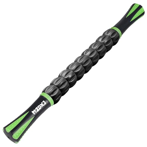 Muscle Roller Massage Roller Stick- Deep Tissue Fascia Blaster for Myofascial Pain Relief, Lymphatic Drainage & Body Sculpting, Handheld Physical Therapy & Recovery Tool (Green Black) - color: Green Black