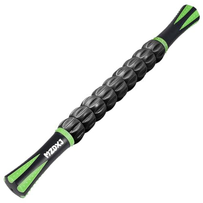 Muscle Roller Massage Roller Stick- Deep Tissue Fascia Blaster for Myofascial Pain Relief, Lymphatic Drainage & Body Sculpting, Handheld Physical Therapy & Recovery Tool (Green Black) - color: Green Black
