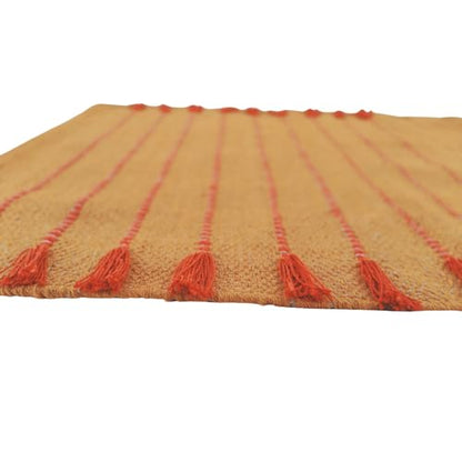 Indian Handmade100 % Organic Anti Skid Multi Colour Cotton Yoga Mat - Eco-Friendly Hand-Woven Rug - Non-Slip & Thick (24”x72”x5mm) for Hot yoga & Everyday Fitness at Home - Comfortable & Foldable Extra-Long Mat - color: Multi 13