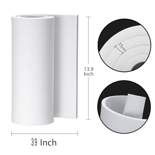15mm Thick White Eva Foam Cosplay Sheets roll, 13.9" x 39" Premium eva Craft Foam for Cosplay Costume by MEARCOOH - color: White, size: Thickness-15mm