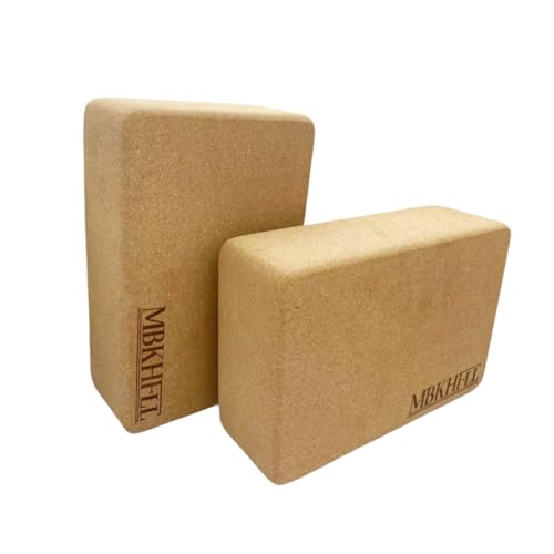 Cork Yoga Blocks, Natural Cork, High Density with Non Slip Surface, Eco-Friendly Accessories for Women, Ideal for Yoga, Pilates, Stretching… - color: Cork 2 Pack