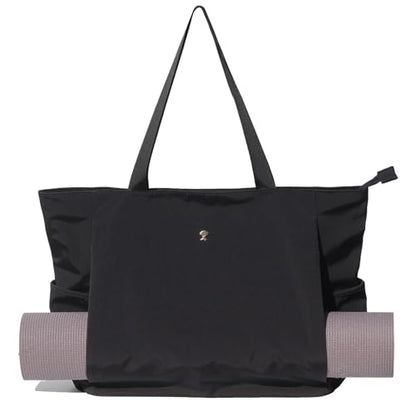 ESVAN Yoga Mat Bag Yoga Tote Carrier Shoulder Bag Carryall Tote for Office,Yoga,Pilates,Travel,Beach and Gym - color: Aa Black