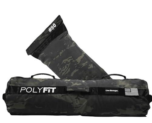 Polyfit Workout Sandbag Pro - Exact Sizing with Triple Closure Filler Bag - color: BLACK CAMO, size: 80 LB