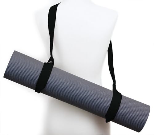 Yoga Mat Carrier Strap, Roller Skate Leash, Ski Boots Or Snowboard Shoulder Sling Made In USA. - color: Black