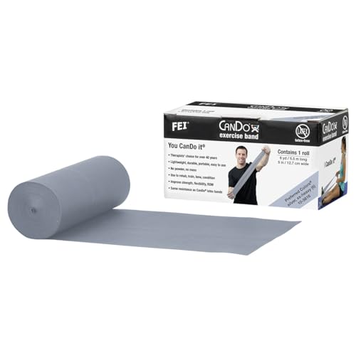 CanDo Latex-Free Exercise Band 6 Yard Roll - color: Silver: XX-Heavy, size: 6 yard roll