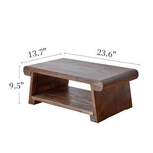 Folding Japanese Low Floor Table,Small Wood Meditation & Altar Table - size: 23.6"X13.6"X9.5”