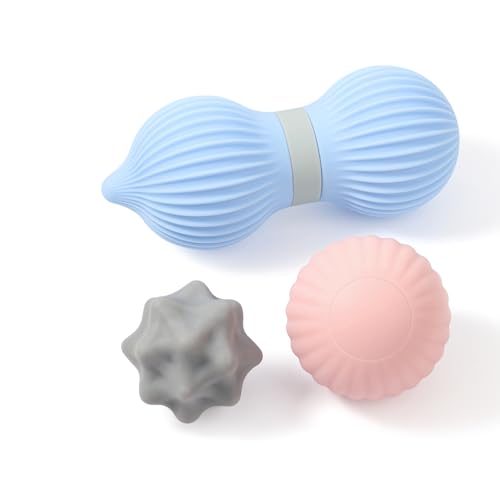 Silicone 3-Piece Massage Ball Set for Trigger Point Therapy | Peanut, Textured and Spiky massage Balls for Myofascial Release, Plantar Fasciitis Relief & Muscle Relaxation - style: Peanut Silicone Massage Ball Set