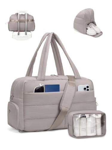 Gitus Travel Duffle Bag for Women Puffer Weekender Bags Carry on Gym Bag - color: Gray