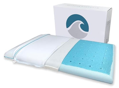 Bluewave Bedding Ultra Slim Max Cool CarbonBlue Gel Memory Foam Pillow for Stomach and Back Sleepers - Thin, Flat Design with Advanced Cooling (2.75-Inch Height, Standard Size) - size: 2.75"H (Standard), style: Max Cool Memory Foam