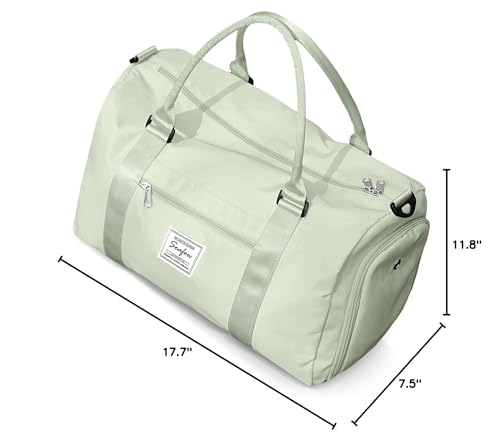 Gym Bags for Women Men with Shoes Compartment,Sports Duffle Bags Personal item travel Duffel Tote Bag Small Carry on Weekender Overnight Bag Workout Dance Bags Hospital Holdalls Grey Green - color: A3-Grey Green