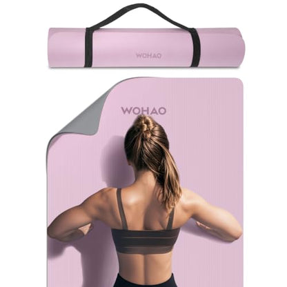 8mm Thick Yoga Mat Non Slip for Women Men - color: Taro Purple+Gray