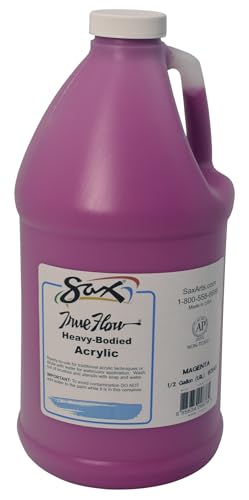 Sax True Flow Heavy Body Acrylic Paint, 1/2 Gallon, Magenta - 408508, 64 Fl Oz (Pack of 1) - color: Magenta