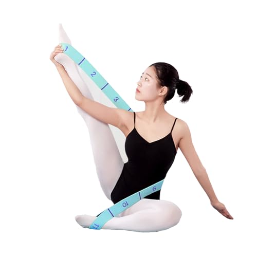11 Loops Stretch band - Yoga, Pilates, Ballet, and Physical Therapy Stretching strap for Flexibility, Leg Stretching, and Exercise - Durable Stretching equipment for Dance and Fitness - color: 11 Grids-Blue