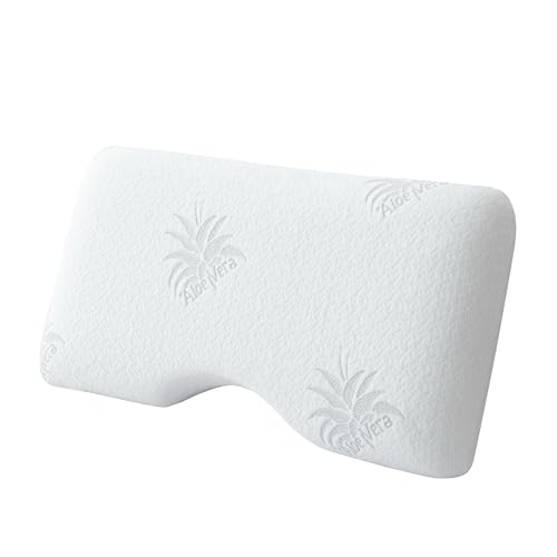 EGOHOME Cervical Neck Pillow, Aloe Vera Memory Foam Pillow, 30x16 Inches | Side Sleeper Pillow for Sleeping, Ergonomic Neck Support Pillow for Neck Pain Relief, Suit for Side Back Stomach Sleepers