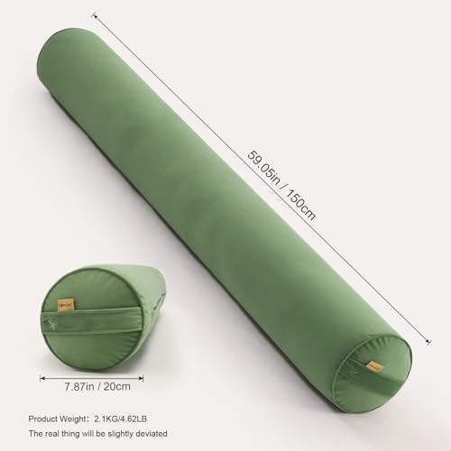 Body Pillow for Adults,Long Round Pillow,Big Cylindrical Pillow,Large Full Bolster Pillows for Side Sleepers (Olive Green, 59"*7.87") - color: Olive Green, size: 59"*7.87"