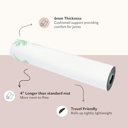 Shakti Warrior TPE Yoga Mat (72 inch x 24 inch x 6mm Thick) | Artist-designed premium TPE yoga mat with a non-slip surface for regular yoga, hot yoga, Pilates, workouts and practice. - color: Elephant
