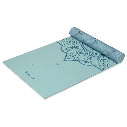 Gaiam Yoga Mat - Premium 6mm Print Reversible Extra Thick Non Slip Exercise & Fitness Mat for All Types of Yoga, Pilates & Floor Workouts (68" x 24" x 6mm Thick) - color: Mandala Trance