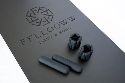 FFLLOOWW Premium Non Slip PU Yoga Mat 72.8” x 26.8” 4.5mm – Eco Friendly Natural Rubber Exercise Mat for Hot Yoga, Pilates & Home Workout with Carry Strap - color: Black