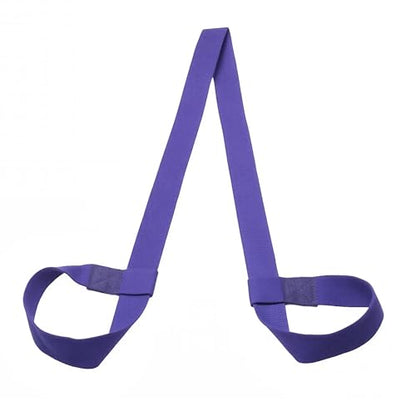Yoga Mat Carrier Strap Adjustable Cotton Sling for Large Thick Mats 2 in 1 Carrying Strap and Stretching Band - color: Purple