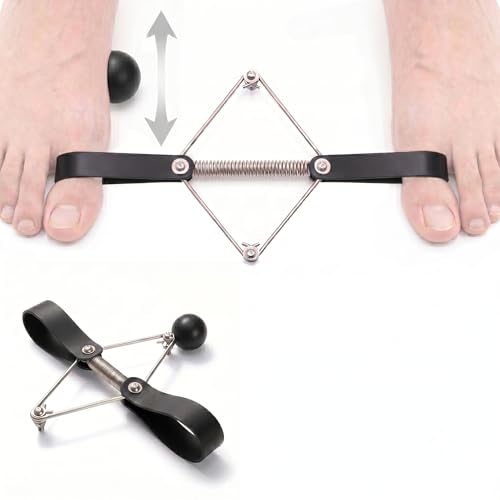 Pilates Toe Corrector with Yoga Ball, Premium Eco-Friendly Leather Toe Gizmo for Foot Pilates & Bunion Relief, Big Toe Alignment Stretcher Exercise Band for Women Men, Black