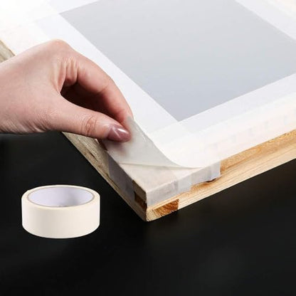 31 Pieces Screen Printing Starter kit Include 4 Different Size | Wood Silk Screen Printing Frame with 110 Mesh, Squeegees, Inkjet Transparency Film, Ink Knife, Gloves and Mask Tape - style: 31pcs