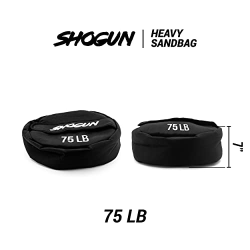 Shogun Sandbags for Working Out – Heavy Duty Workout Sandbag for Weight Training, Cross Training, Strongman, Fitness & Military Use – Adjustable Exercise Sand Bags for Full Body Training - color: Black, size: 75 LB