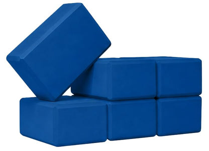 Bulk 4in Foam Yoga Blocks, 6 Pack - color: Blue
