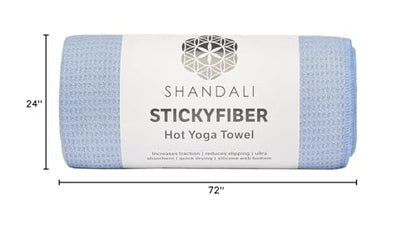 Shandali Hot Yoga Towel - Mat-Sized, Microfiber, Super Absorbent, Anti-Slip, Injury Free, 24" x 72" - Best Bikram Yoga Towel - Exercise, Fitness, Pilates Gear - color: Blue
