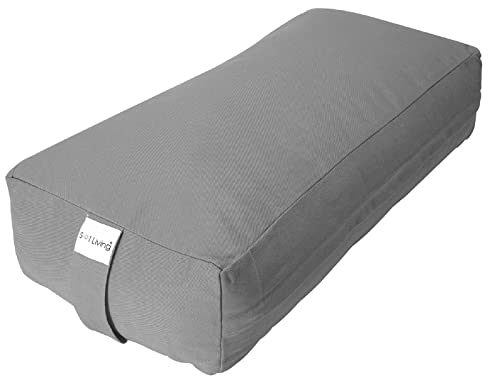 Pranayama Yoga Bolster Meditation Pillow - color: Grey, size: Rectangular 28" x 12" x 8"