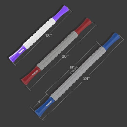 Muscle Roller Massage Roller Stick- Deep Tissue Fascia Blaster for Myofascial Pain Relief, Lymphatic Drainage & Body Sculpting, Handheld Physical Therapy & Recovery Tool (Purple White) - color: Purple White