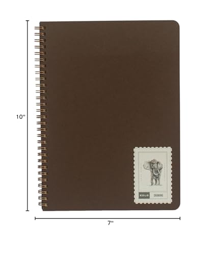 Kolo 7x10 Drawing Book, Spiral Bound, 100lb/163gsm, Ideal for Graphite and Colored Pencil