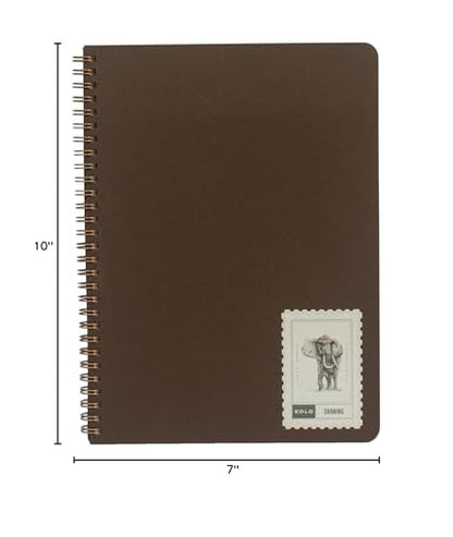 Kolo 7x10 Drawing Book, Spiral Bound, 100lb/163gsm, Ideal for Graphite and Colored Pencil