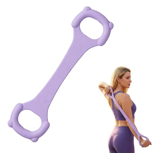 1-Piece Resistance Bands with Handles, Exercise Straps for Arms & Back, Stretch Bands for Fitness & Therapy, Versatile Workout Tools for Women & All Levels (Pink) - color: Purple