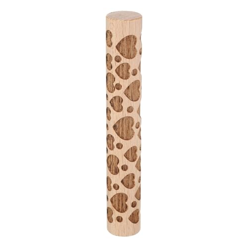 HARFINGTON Wood Clay Roller 4" Heart Pattern Rolling Pins Wood Rollers Pottery Tools Wood Grain Texture Rollers for Clay Baking Dough Playdough DIY - style: Heart