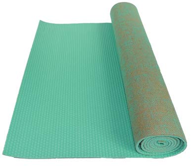 Kakaos Natural Jute Yoga Mat - color: Aqua Green