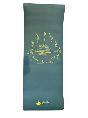 Sun Salutation Yoga Mat TPE Material; Exceptional Grip & Traction, Designed for stability, Anti-slip, Optimal Thickness & Size, Extra-long and wide (72” x 24”), Dual-Sided Non-Slip Texture, Lightweight and easy to roll, carry, or store—perfect for home, s
