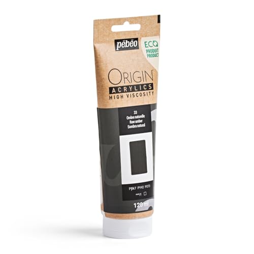 PEBEO Origin Acrylics 120ml Matte Acrylic Paint, Raw Umber | Cool earth brown for underpainting and natural shadows - high-viscosity matte acrylic paint in a 120 ml eco-tube. - color: Raw Umber