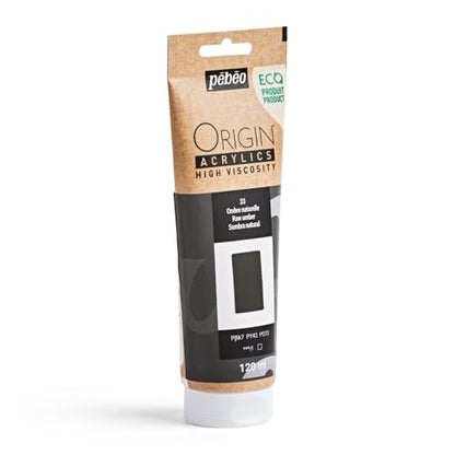 PEBEO Origin Acrylics 120ml Matte Acrylic Paint, Raw Umber | Cool earth brown for underpainting and natural shadows - high-viscosity matte acrylic paint in a 120 ml eco-tube. - color: Raw Umber