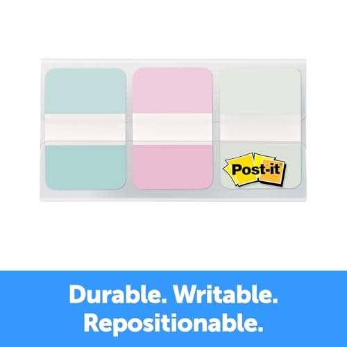 Post-it Pastel Color Tabs, 3 Colors, 3x3 inches, 24-Pack | 36 Tabs/Pack, 864 total, Gradient Blue, Pink, Clear - style: 24 Pack