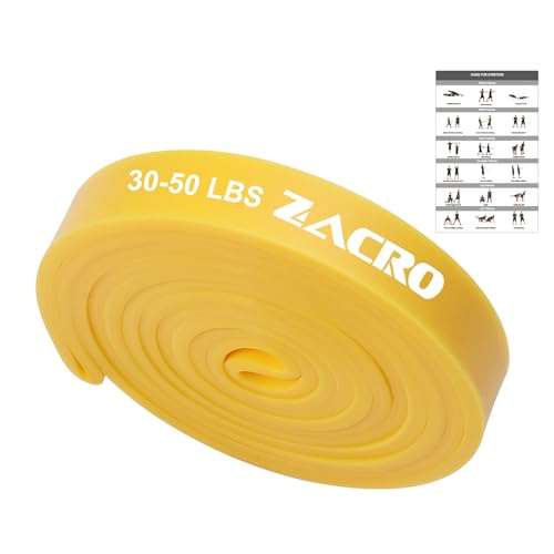 Zacro Resistance Bands Set with Door Anchor, Heavy Duty Pull Up Exercise Bands for Working Out, Muscle Power Strength Training, Physical Therapy, Home Fitness Gym Equipment for Men & Women - color: Yellow (30-50LBS)
