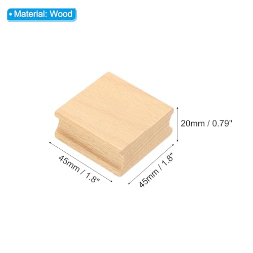 PATIKIL 45x45mm Blank Wood Rubber Stamp Mounts, 5Pcs Wooden Rubber Stamp Handle Hard Wooden Blocks for Making DIY Crafting, Brown - size: 45x45mm