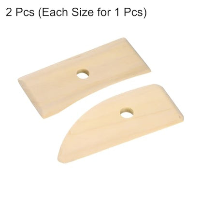 HARFINGTON 2pcs Pottery Ribs 12cm 12.7cm Wooden Clay Ceramic Sculpting Tools Set for Finishing Shaping and Smoothing Removing Finger Marks