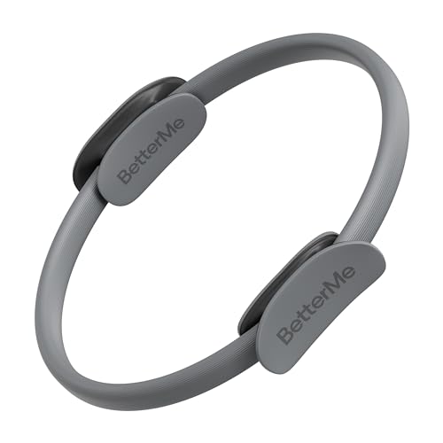 BetterMe Toning Pilates Ring – Magic Circle Pilates Ring for Strength & Flexibility – 15 Inch Fitness Ring for Home Pilates & Yoga Workouts - color: Stone Gray