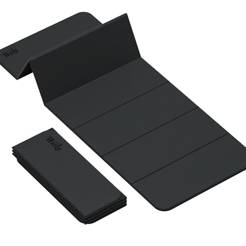 WEILA 1/2 Inch 70"x24" Foldable TPE Yoga Mat, Thick Non Slip Pilates Mat - color: Charcoal