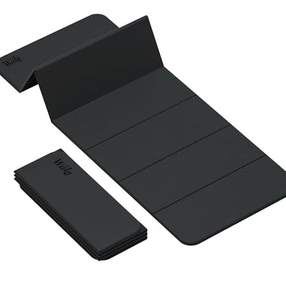 WEILA 1/2 Inch 70"x24" Foldable TPE Yoga Mat, Thick Non Slip Pilates Mat - color: Charcoal