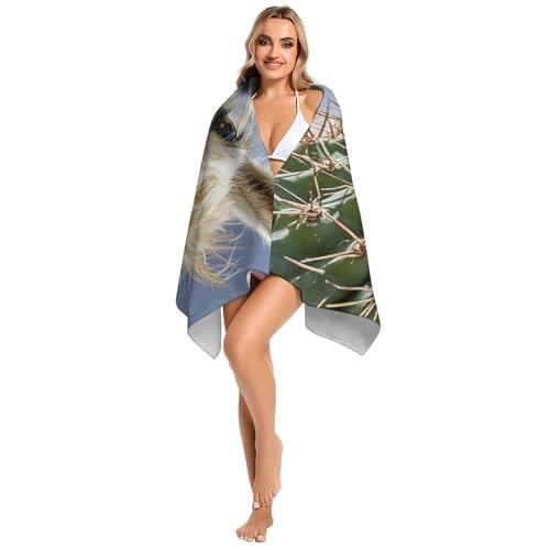 Microfiber Mexican Llama Cactus Beach Towel Oversized 62x31 Sand Free & Quick Dry Travel Towel for Adults Super Absorbent Lightweight Thin Pool Towels for Swim Camping Yoga Gym Vacation Essentials