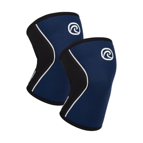 Rehband 5mm Knee Sleeves for Functional Training, Cross-Training & Powerlifting, Weightlifting Knee Support made of Neoprene, Unisex, Colour:Navy - 1 Pair, Size:X-Small - color: Navy - 1 Pair, size: X-Small