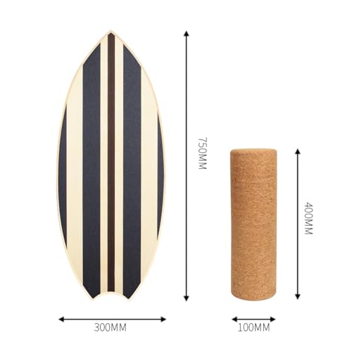 Balance Board Indoor Surfboard Surf Style Home Fitness with Wheel for Exercise, Athletic Training and Board Sports - Fun Workout Equipment For Balance, Stability and Improving Core Strength - color: stripe
